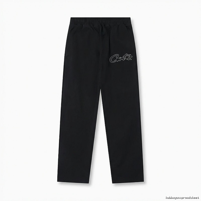 Corteiz minimalist style black long trousers