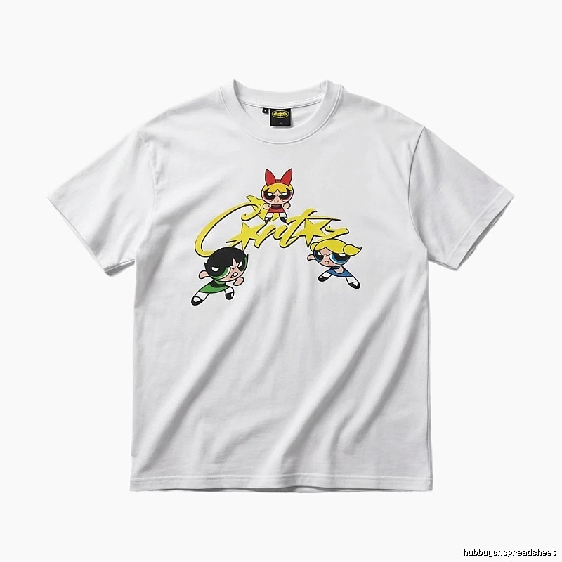 Corteiz Powerpuff Girls Cartoon White T-shirt