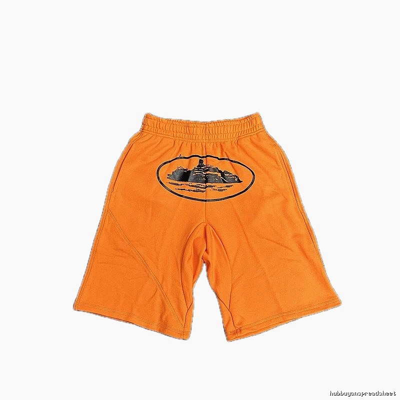 Corteiz Printed Casual Orange Shorts