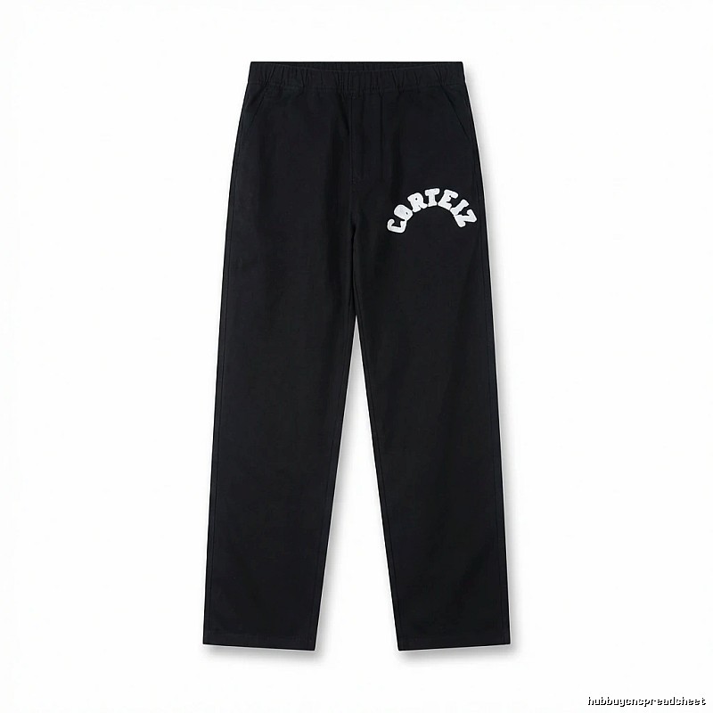 Corteiz retro-style black trousers
