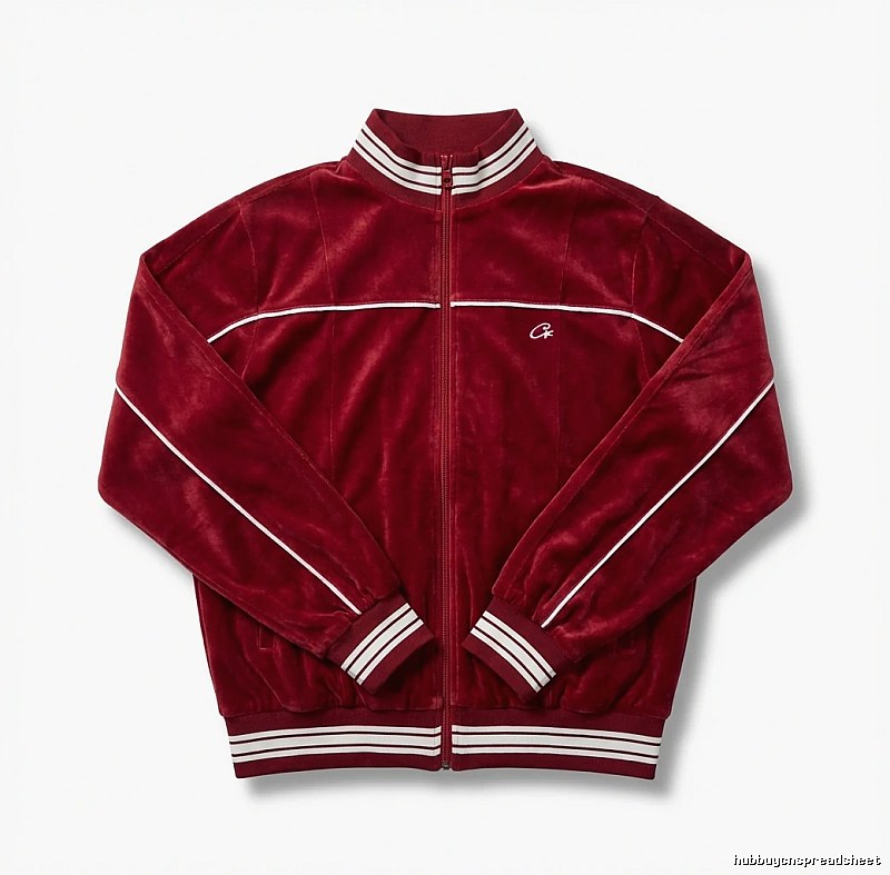 Corteiz retro-style burgundy jacket