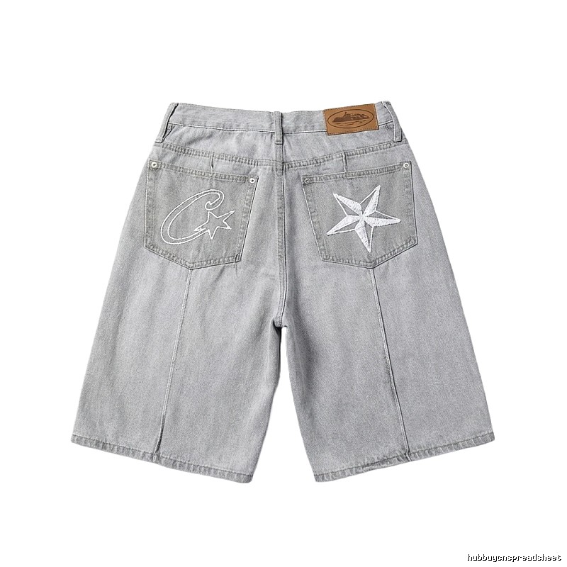 Corteiz retro-style denim shorts
