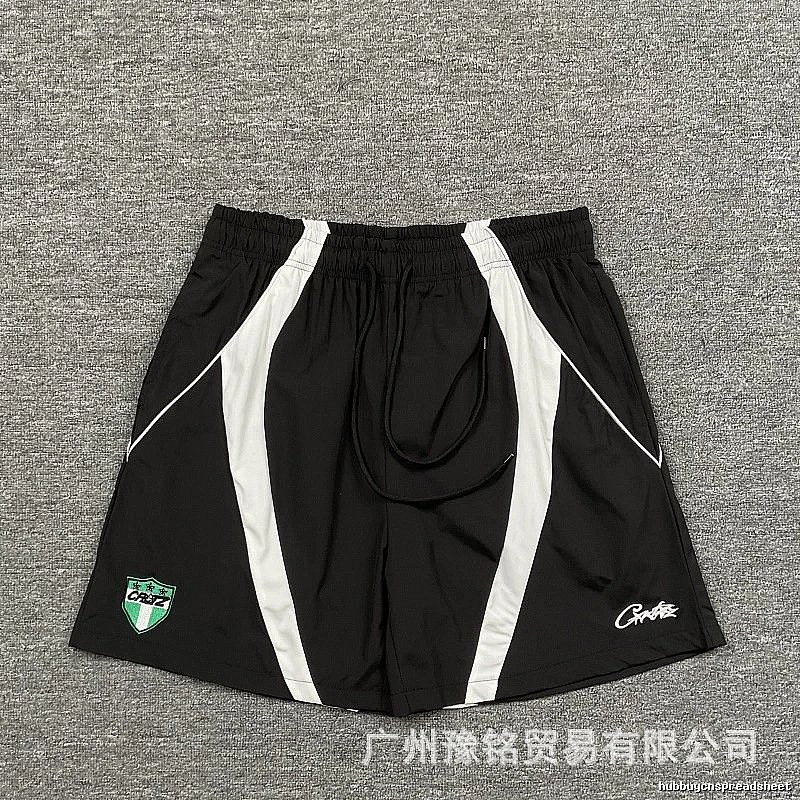 Corteiz Shield Logo Street Style Black and White Shorts