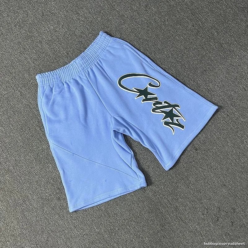 Corteiz star - printed light blue shorts