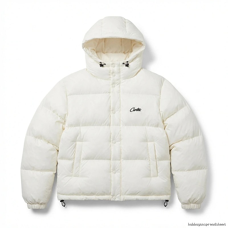 Corteiz trendy brand simple style white cotton-padded coat