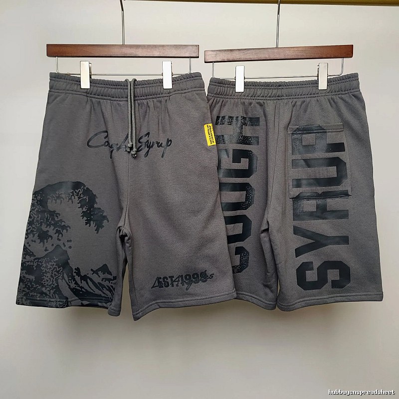 COUGH SYRUP Printed Street Style Grey Shorts