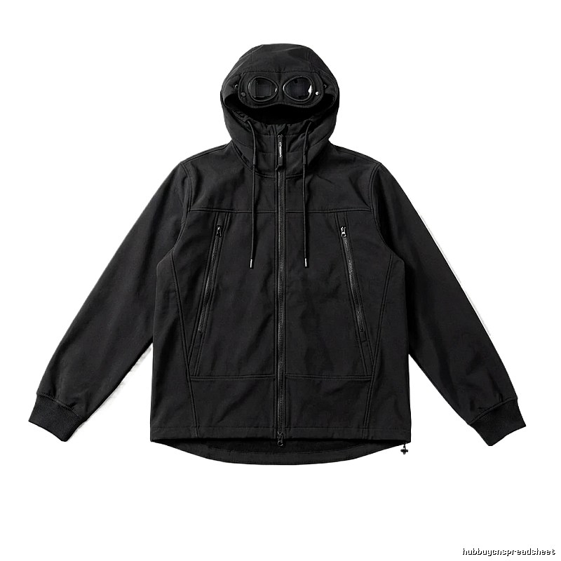 C.P. hooded simple style black coat
