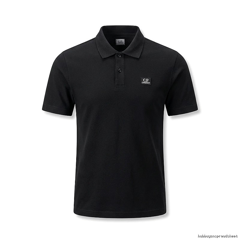 C.P. Simple Style Black Polo Shirt