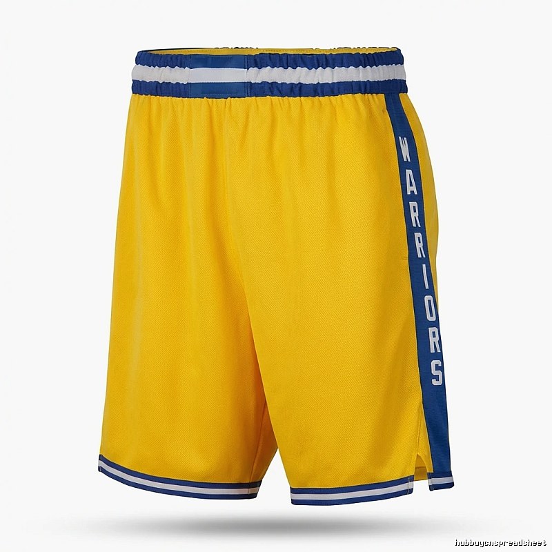 Curry's yellow sports shorts of the Golden State Warriors.