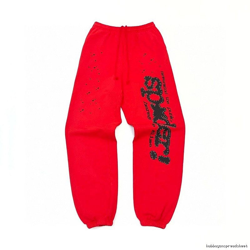 Daily Logo Sweatpants by Sp5der - Red