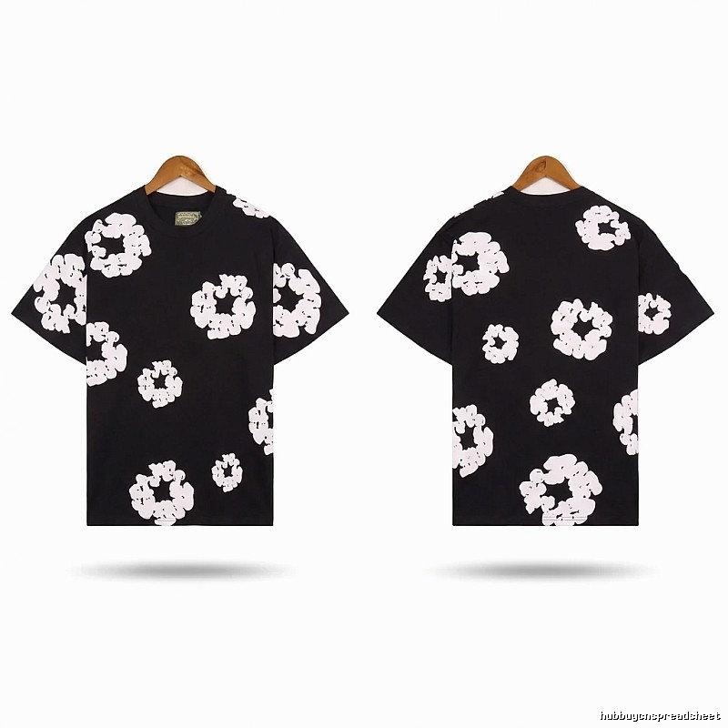 DENIM TEARS Black and White Retro Short-sleeve Shirt