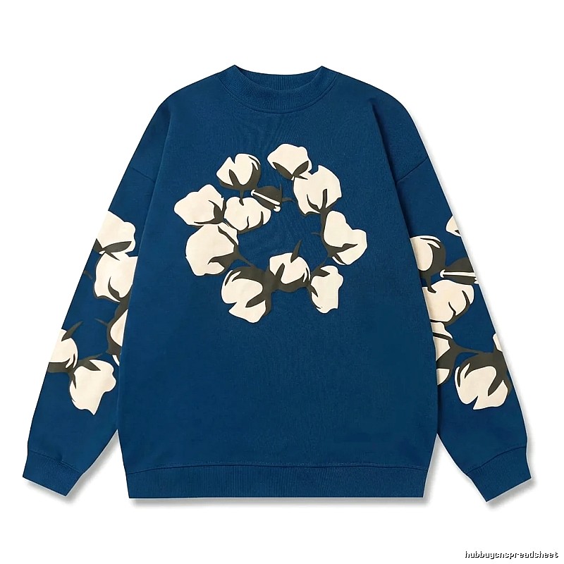DENIM TEARS Cotton Retro Blue Sweatshirt