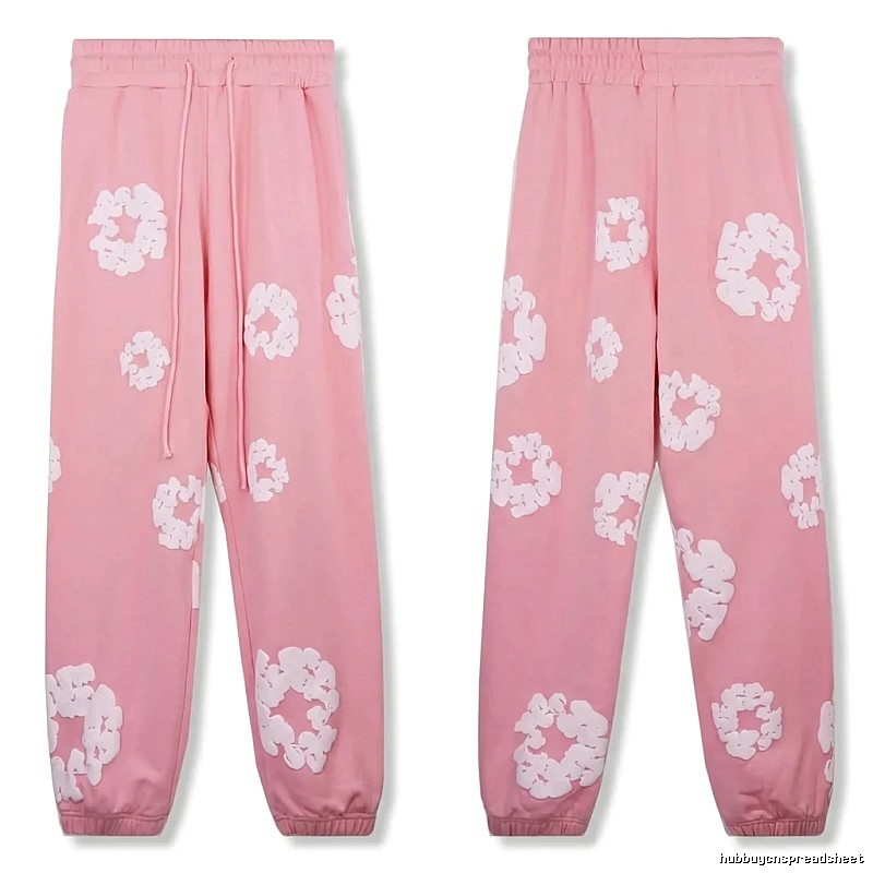 DENIM TEARS Flower Pink Sweatpants