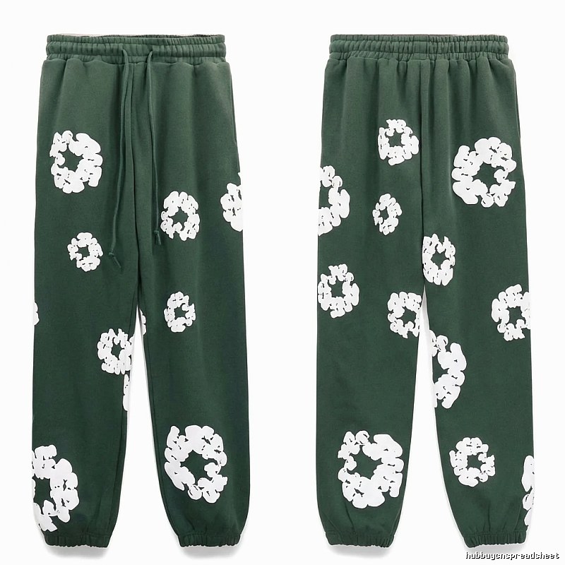 Denim Tears Printed Casual Dark Green Pants