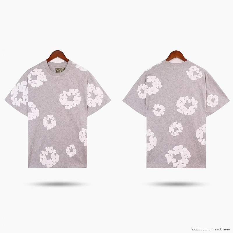 DENIM TEARS Printed Casual Grey T-shirt