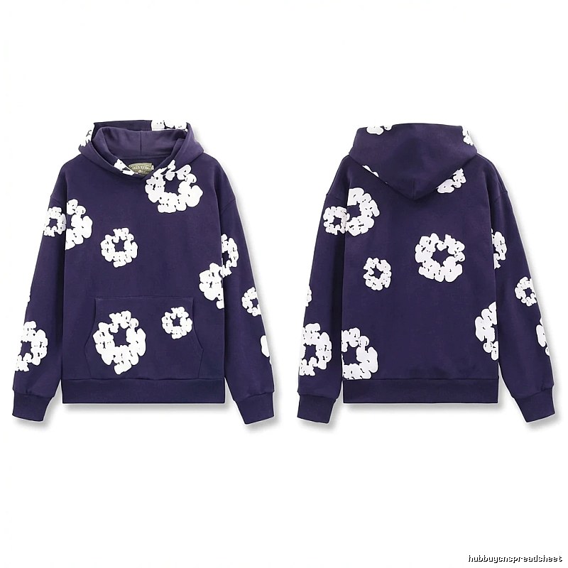 DENIM TEARS Printed Vintage Navy Blue Sweatshirt