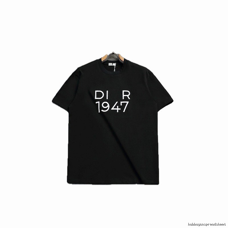 Dior 1947 Minimalist Trendy Black Short-sleeve T-Shirt