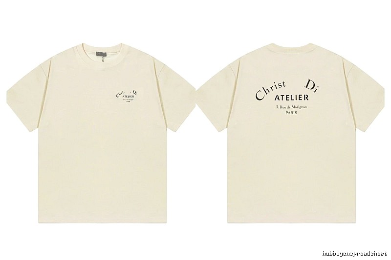 Dior Atelier Minimalist Style Beige Short-sleeve T-shirt