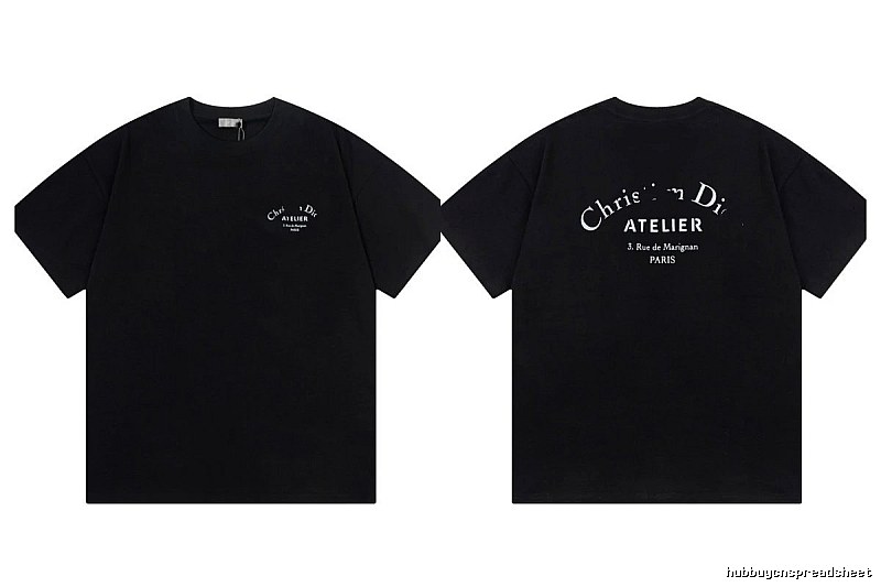 Dior Atelier Minimalist Style Black Short-sleeve T-shirt