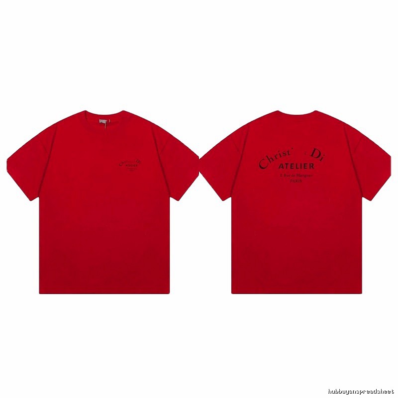 Dior Atelier Minimalist Style True Red Short-sleeve T-shirt