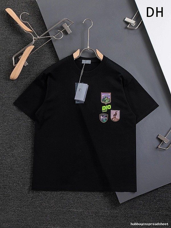 Dior Badge Collection Vintage Style Black Short-sleeve T-shirt