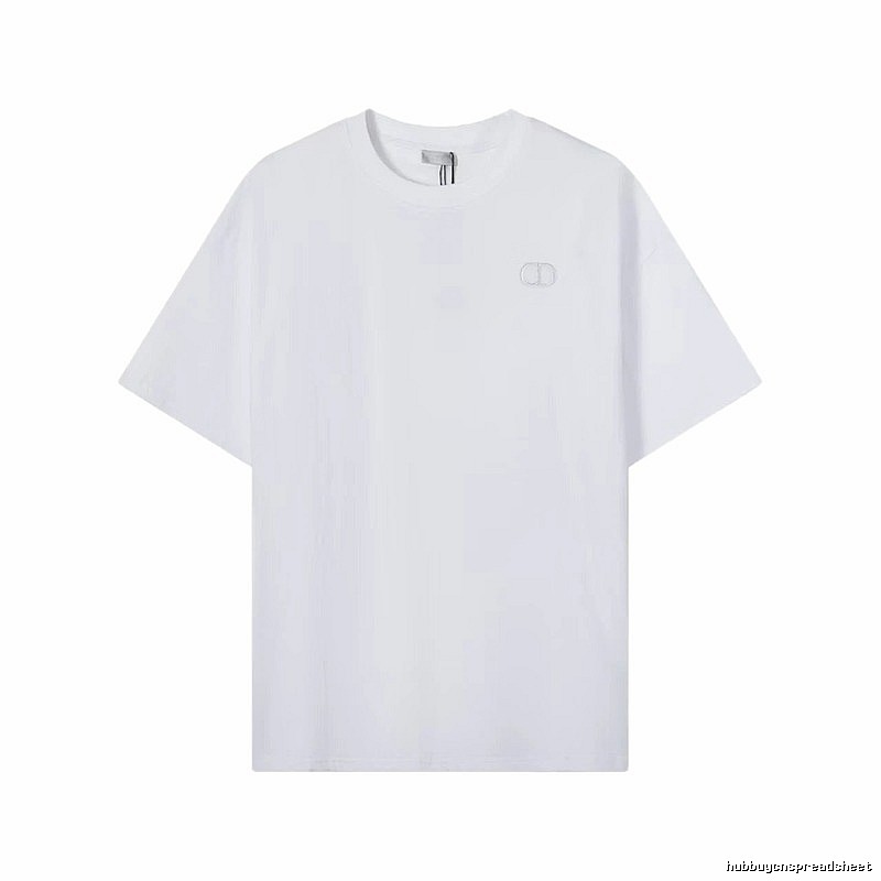 Dior CD Embroidered Minimalist Style White T-Shirt