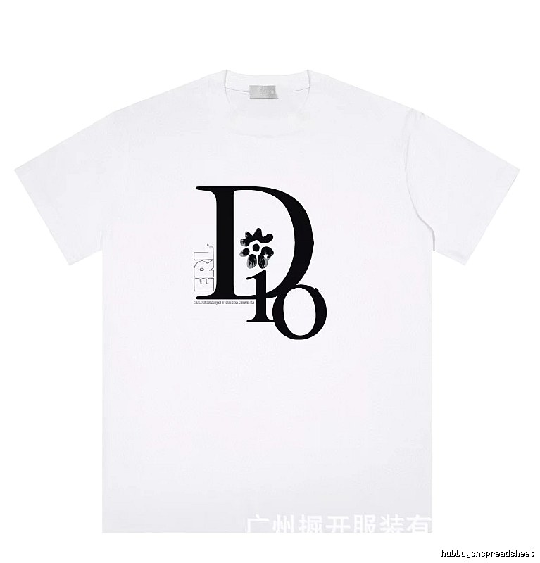 Dior Co-branded Trendy Style Printed White T-Shirt