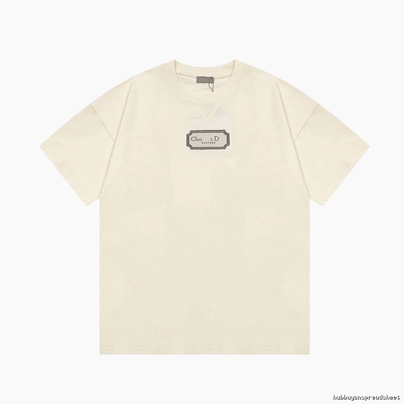 Dior Couture Minimalist Style Off-White Short-sleeve T-shirt