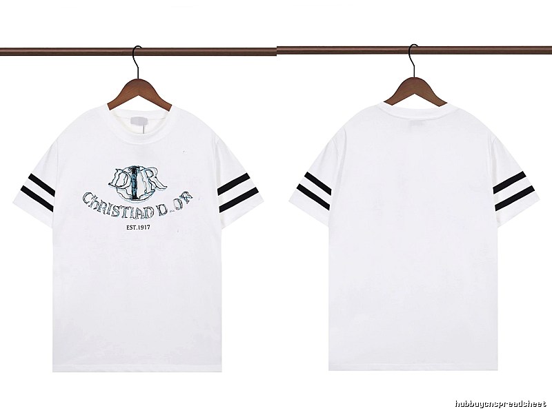 Dior Embroidered Collection Vintage Style White Short-sleeve T-shirt