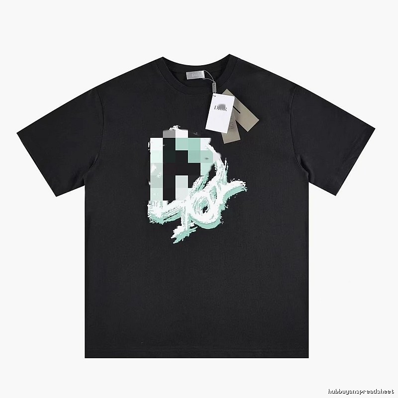 Dior Graffiti Cool & Trendy Style Black Short-sleeve T-shirt