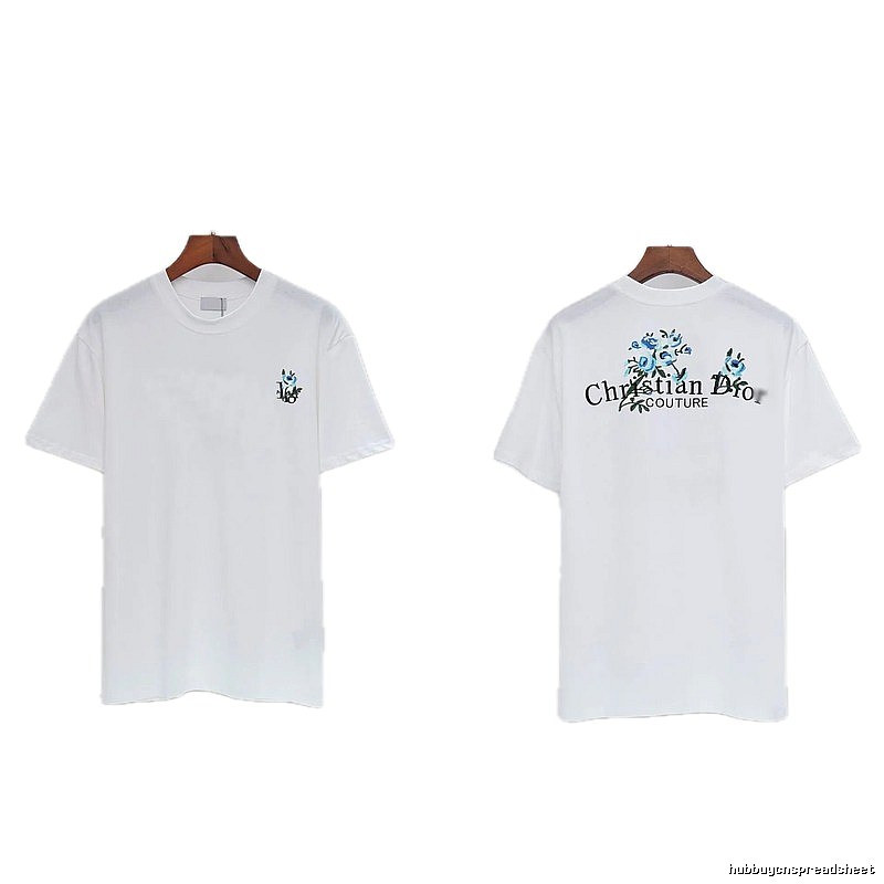 Dior Haute Couture Embroidered Floral-style White T-shirt