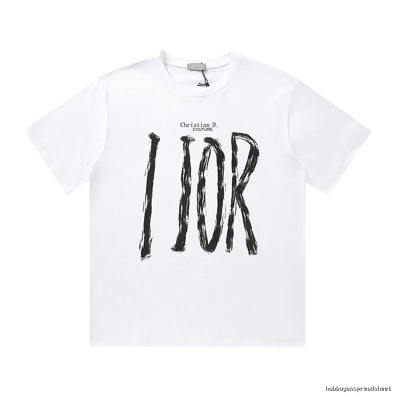 Dior Haute Couture Graffiti Casual Style White T-Shirt