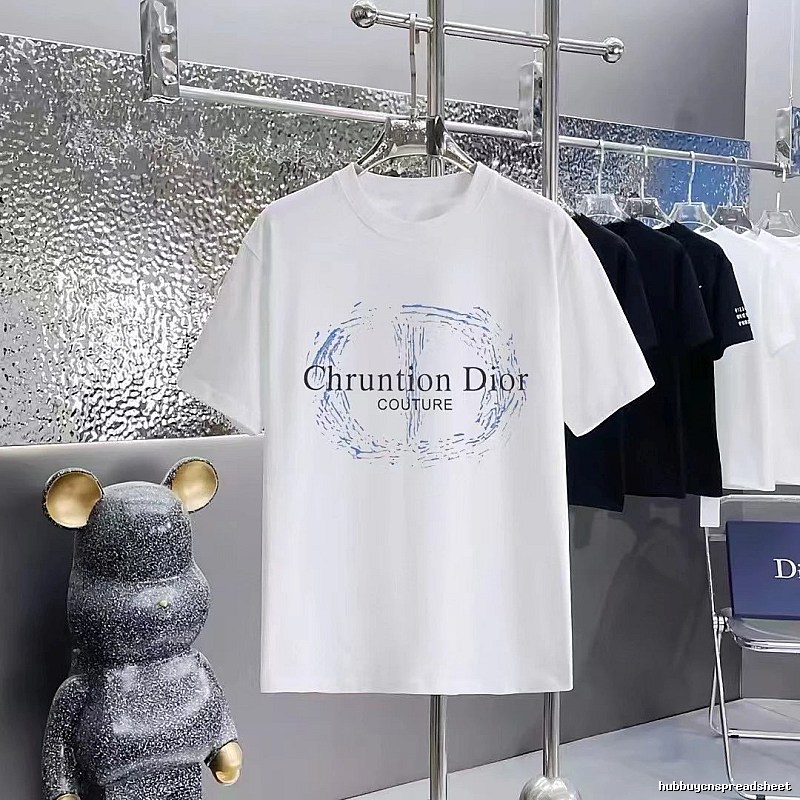 Dior Haute Couture Printed Light Luxury Style White T-shirt