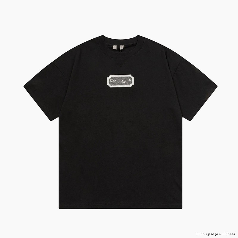 Dior Label Series Minimalist Black Short-sleeve T-shirt