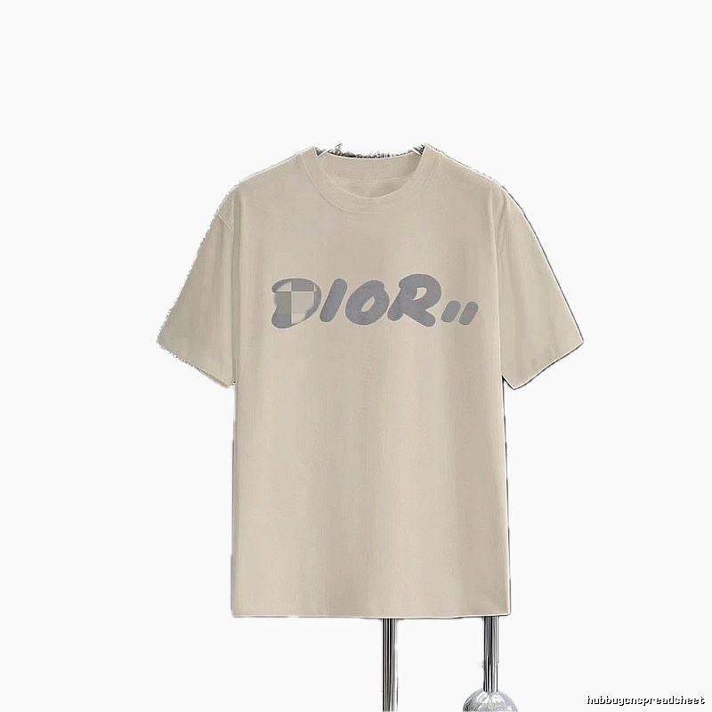 Dior Letter Print Light Luxury Style Beige T-Shirt