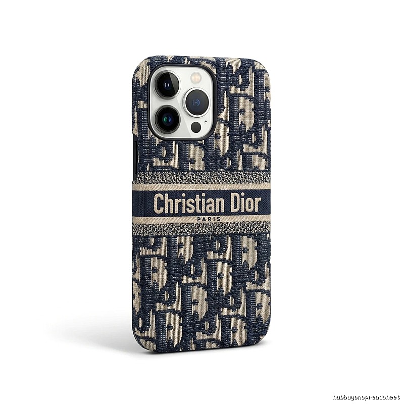 Dior Monogram Dark Blue Phone Case