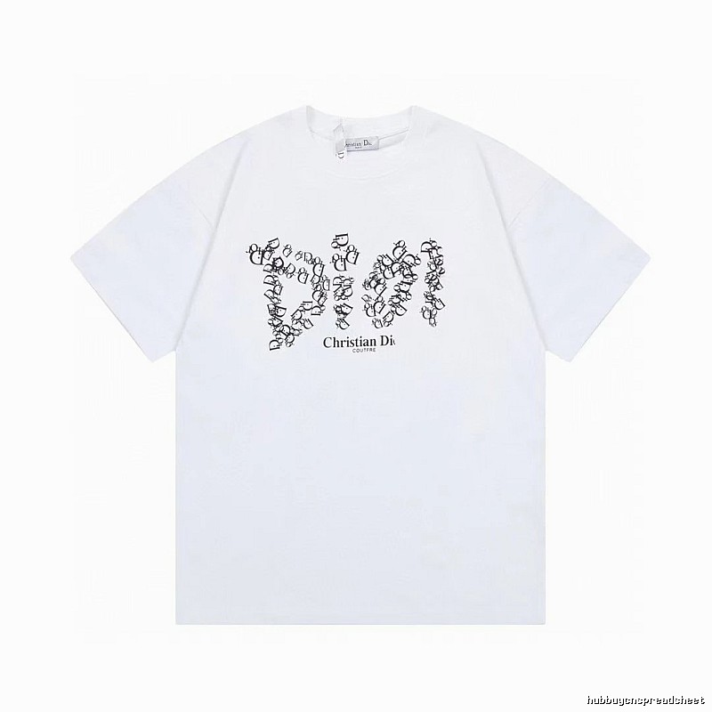 Dior Monogram Light Luxury Style White Short-sleeve T-Shirt