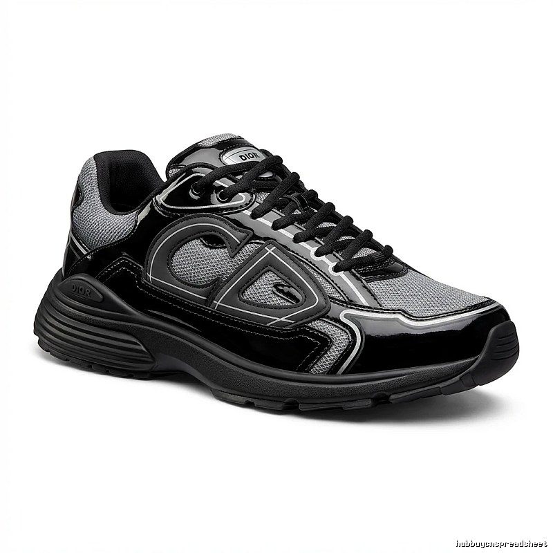 Dior retro-style black and grey sports shoes