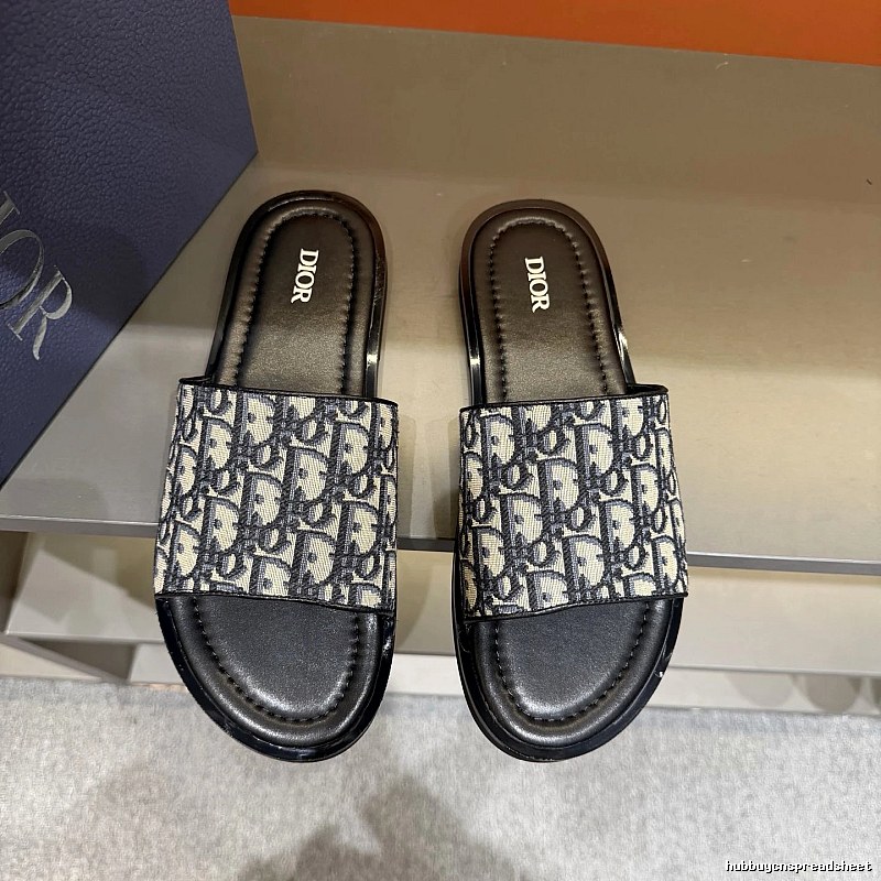 Dior Vintage Monogram Black and Grey Slides