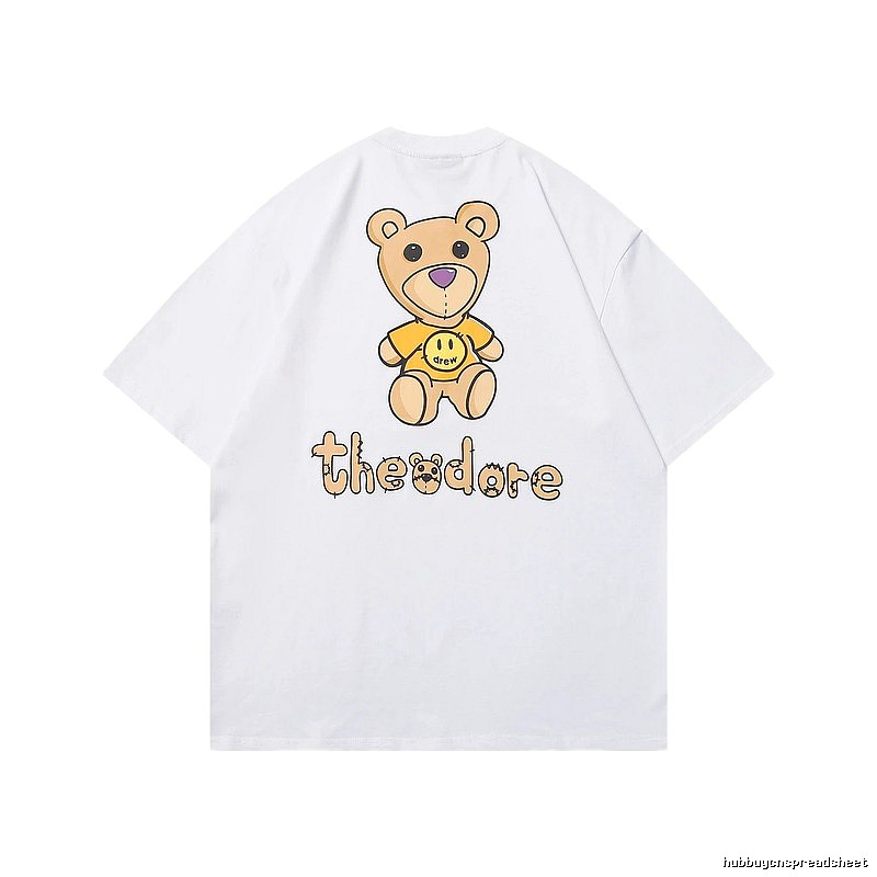 DREW Bear Print Street Style White T-shirt
