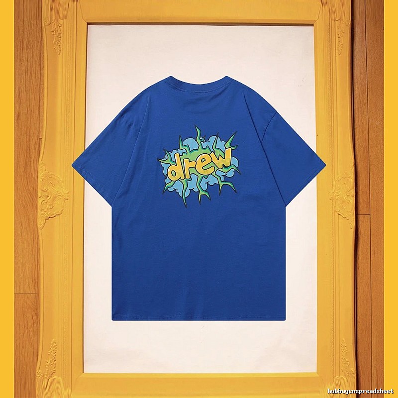 DREW Explosion Print Street Style Blue T-Shirt