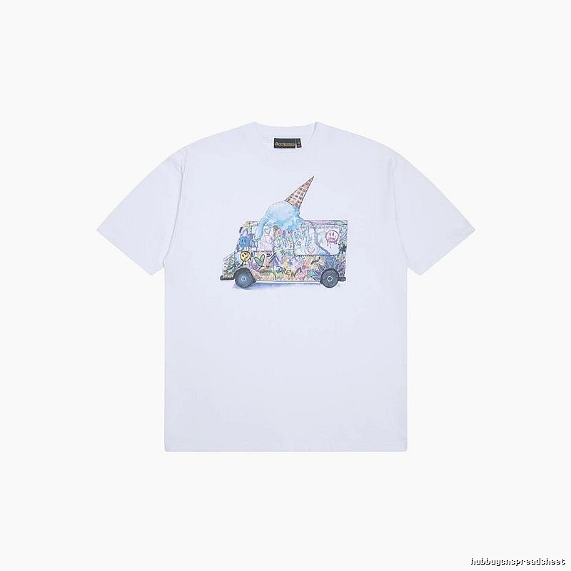 DREW Graffiti Ice Cream Truck Street Style White T-shirt