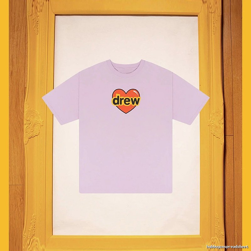 DREW Love Heart Print Street Style Light Purple Short Sleeve T-shirt
