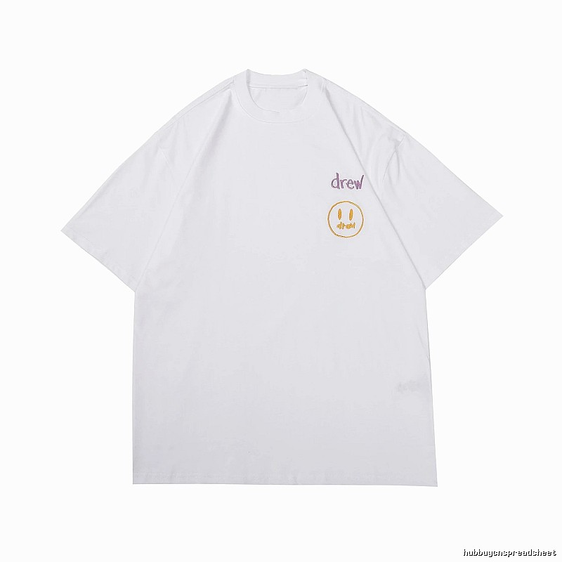 DREW Smiley Embroidered Street Style White T-Shirt