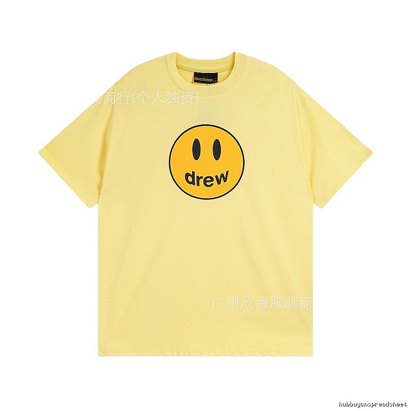 DREW Smiley Face Series Street Style Light Yellow T-shirt