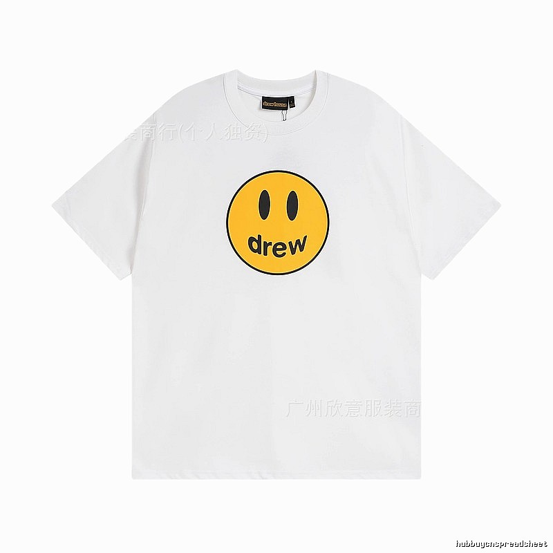 DREW Smiley Series Casual Style White Short-sleeve T-shirt