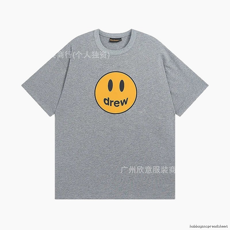 DREW Smiley Series Street Style Gray T-shirt