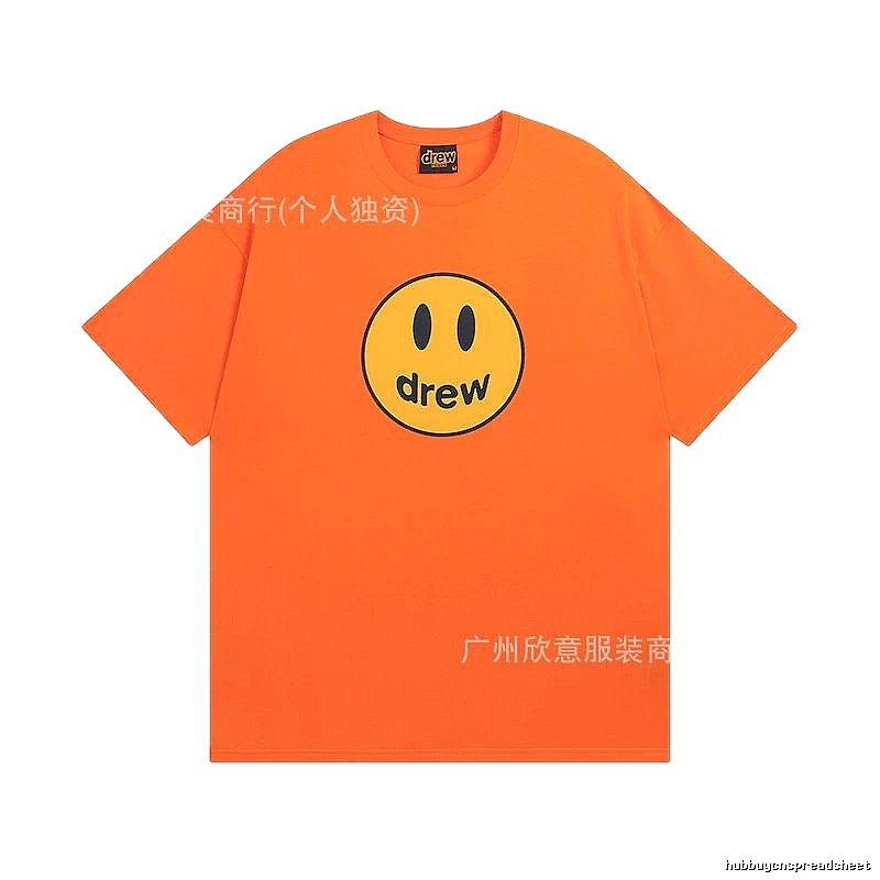 DREW Smiley Series Street Style Orange Short Sleeve T-shirt
