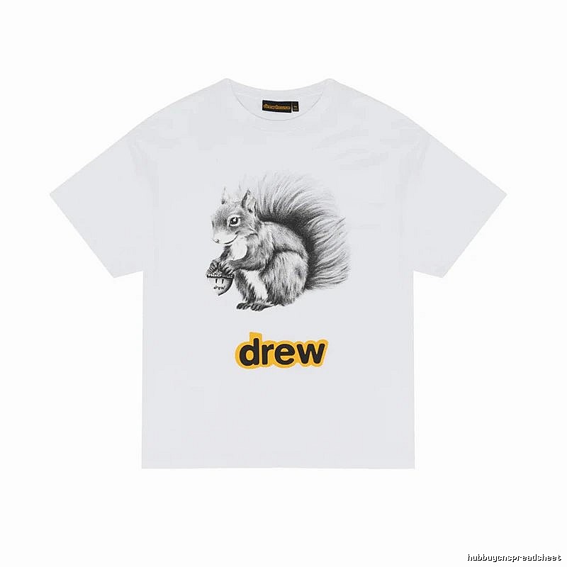 DREW Squirrel Print Street Style White T-shirt