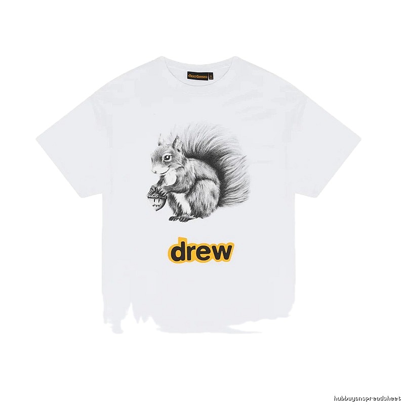 DREW Squirrel Print Street Style White T-Shirt